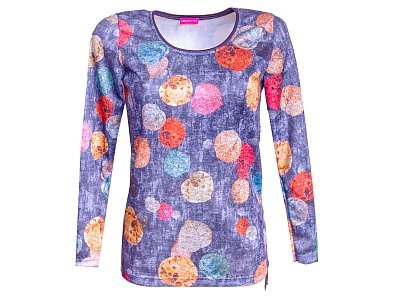 Modrý svetr s tiskem listí - vel.38